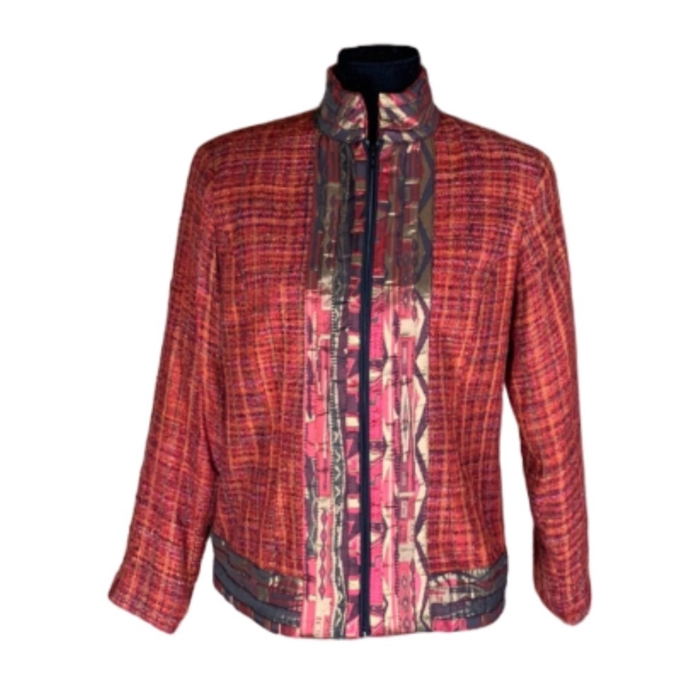 Coldwater Creek mandarin collar boucle / tweed jacket Size 6 New